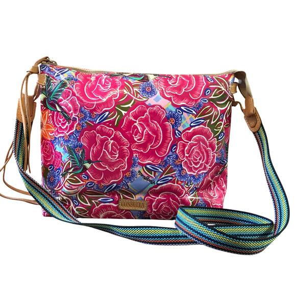Consuela Merlot Downtown Crossbody Purse Handbag Bag Rose Floral Rosita Texas - Picture 2 of 12
